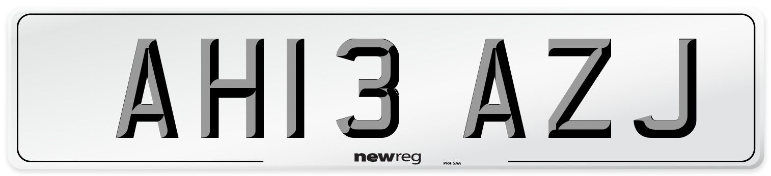 AH13 AZJ Number Plate from New Reg